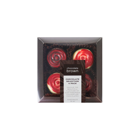 Selection Box 4Pk Red Velvet Roses