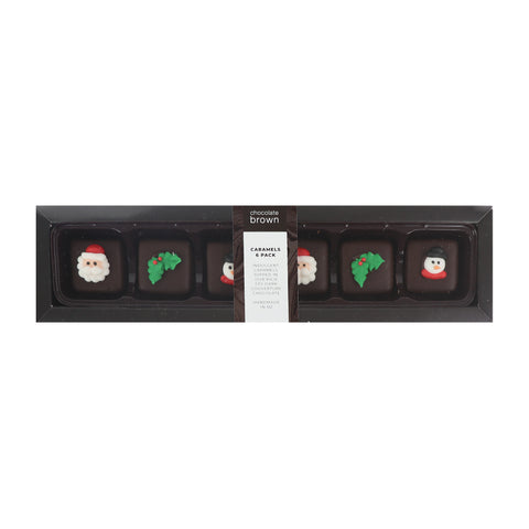 Dark Chocolate Christmas Caramel Deco's - 6Pk